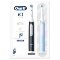 Oral-B iO 3 Confezione da 2, Spazzolini Elettrici Neri e Blu, 2 Testine, 1 Custodia da Viaggio - thumbnail