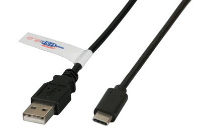 EFB-Elektronik USB2.0 aansluitkabel A-C St.-St, 1,0 m, zwart, premium