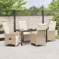 5-delige Tuinset met Kussens Beige Poly Rattan - thumbnail
