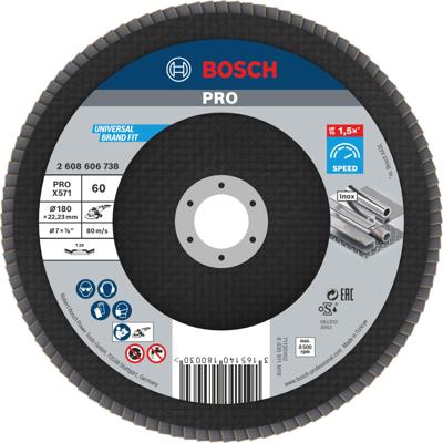 Bosch Accessories 2608606738 X571 Lamellenschijf Diameter 180 mm Boordiameter 22.33 mm Staal 1 stuk(s)
