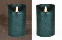 Kaars wax rustiek bewegende vlam 7,5x15 cm antiek groen b.o. Anna's Collection - Annas collection - thumbnail