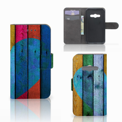 Samsung Galaxy Xcover 3 | Xcover 3 VE | Book Style Case | Wood Heart - Cadeau voor je Vriend