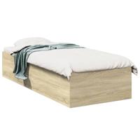 Bedframe bewerkt hout sonoma eikenkleurig 90x190 cm - thumbnail