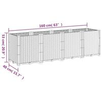 VidaXL Plantenbak 160x40x53 cm polypropeen lichtgrijs - thumbnail