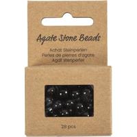Creativ Company Kralen van agaat, d 6+8+10 mm, gatgrootte 0,9-1 mm, ca. 28 stuk, zwart, 28 stuk/ 1 doos - thumbnail