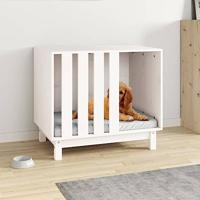 VidaXL Hondenhok 70x50x62 cm massief grenenhout wit - thumbnail