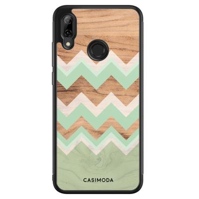 Huawei P Smart 2019 hoesje - Mint wood chevron Huawei P Smart 2019 hoesje - Mint wood chevron