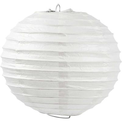 Creativ Company Rijstpapier lamp, rond, d 20 cm, wit, 1 stuk - thumbnail