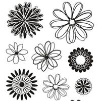 Creativ Company Silicone stempels, bloemen, vel 11x15,5 cm, 1 vel - thumbnail