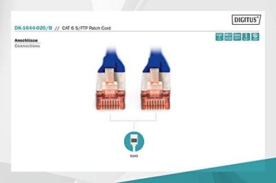 Digitus DK-1644-020/B RJ45 Netwerkkabel, patchkabel CAT 6 S/FTP 2.00 m Blauw Halogeenvrij, Verdraaide paren, Snagless, Vlambestendig 1 stuk(s) Digitus DK-1644-020/B RJ45 Netwerkkabel, patchkabel CAT 6 S/FTP 2.00 m Blauw Halogeenvrij, Verdraaide paren, Snagless, Vlambestendig 1 stuk(s)