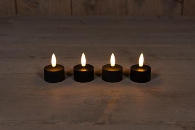 Extension Set 3D Wick 4 Induct Rechargeable Black Tealight - Annas collection