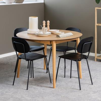 Bendt Uitschuifbare Ronde Eettafel 'Montreux' Eiken, 115-154 x 115cm, kleur Naturel Bendt Uitschuifbare Ronde Eettafel 'Montreux' Eiken, 115-154 x 115cm, kleur Naturel