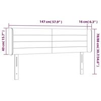 Hoofdbord met randen 147x16x78/88 cm fluweel lichtgrijs - thumbnail