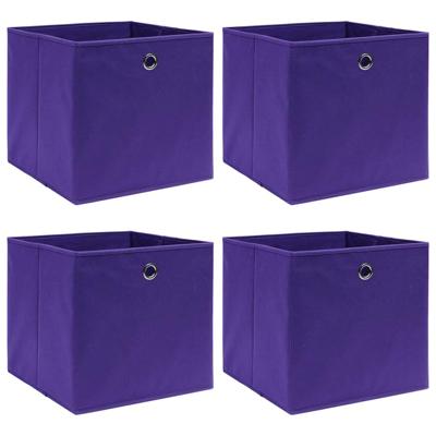 Opbergboxen 4 st 28x28x28 cm nonwoven stof paars