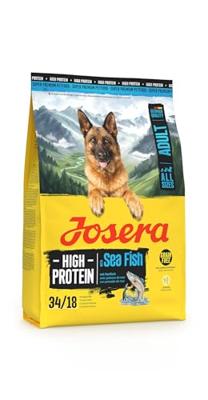 JOSERA Adult High Proteïne, zeevis (1 x 12,5 kg) | Premium droogvoer voor volwassen en sportieve honden | zalm & zoete aardappel | graanvrij & eiwitrijk | L-carnitine & taurine | 1 stuk
