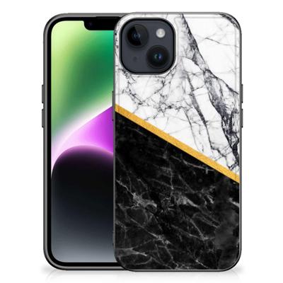 iPhone 15 Marmeren Print Telefoonhoesje Marmer Wit Zwart - Origineel Cadeau Man iPhone 15 Marmeren Print Telefoonhoesje Marmer Wit Zwart - Origineel Cadeau Man