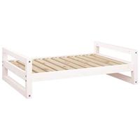 VidaXL Hondenmand 95,5x65,5x28 cm massief grenenhout wit - thumbnail