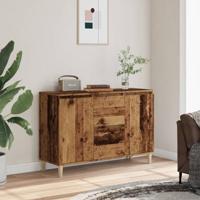 Dressoir 102x35x70 cm bewerkt hout oud houtkleurig - thumbnail