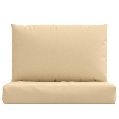 VidaXL Palletkussens 2 st stof gemêleerd beige