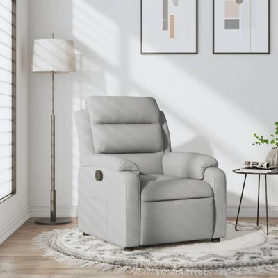 Relaxfauteuil lichtgrijze stof
