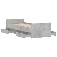 Bedframe met hoofd- en voeteneinde betongrijs 75x190 cm - thumbnail