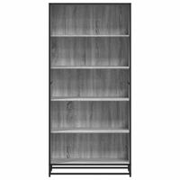 Boekenkast 80,5x35x170,5 cm bewerkt hout grijs sonoma eiken - thumbnail