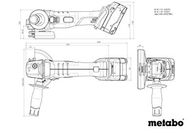 Metabo W 18 7-125 602371840 Haakse accuslijper 125 mm Brushless, Incl. koffer, Zonder accu, Zonder lader 18 V