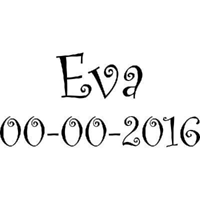 Meisjesnaam + geboortedatum - Muursticker