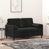 VidaXL Sierkussens 2 st 15x50 cm fluweel zwart - thumbnail