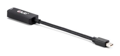club3D CAC-1188 Mini-displayport / HDMI Adapterkabel [1x Mini-DisplayPort stekker - 1x HDMI-bus] Zwart 9 cm