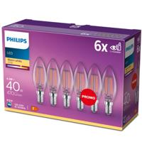 Philips LED filament kogel lamp helder niet dimbaar (6-pack) - E14 B3… - thumbnail