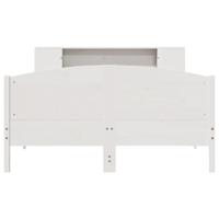 Bed met boekenkast zonder matras grenenhout wit 150x200 cm - thumbnail