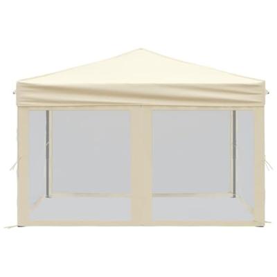 VidaXL Partytent inklapbaar met zijwanden 3x3 m crèmekleurig