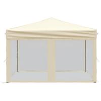 Partytent inklapbaar met zijwanden 3x3 m crèmekleurig - thumbnail