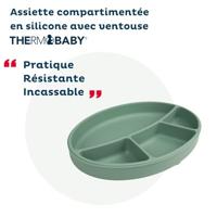 Zuignapplaat - THERMOBABY - Siliconen - Cactusgroen - Gecompartimenteerd en antislip - thumbnail