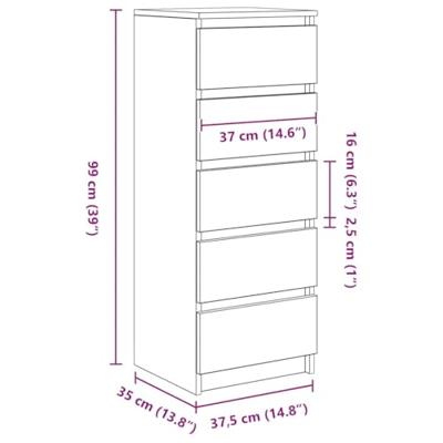 Dressoir met lades 37,5x35x99 cm spaanplaat wit