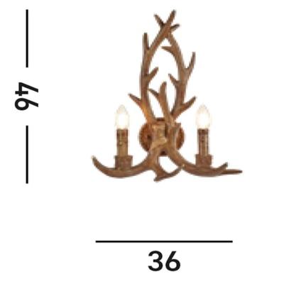 Searchlight Houten wandlampStag - 6412-2BR