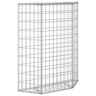 VidaXL Gabion plantenbak trapezium 80x20x100 cm gegalvaniseerd staal