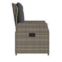 Tuinstoelen 2 st verstelbaar poly rattan grijs - thumbnail