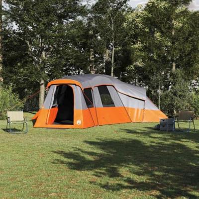 VidaXL Gezinstent met dak grijs en oranje 762 x 655 x 218 cm taft VidaXL Gezinstent met dak grijs en oranje 762 x 655 x 218 cm taft