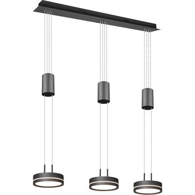 LED Hanglamp 21.6W Dimbaar - 3-lichts - Warm Wit 3000K - Mat Antraciet