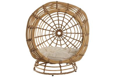Home ESPRIT Huisdierenbed, natuurlijk wit, polyrotan, 60 x 58 x 58 cm