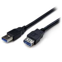 StarTech.com 2 m USB 3.0 verlengkabel, USB 3 type A naar A 2 meter verlengkabel, stekker/bus, zwart - thumbnail