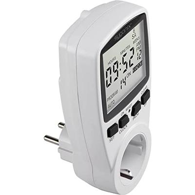 Sygonix 1625525 Stopcontact-schakelklok Digitaal Weekprogramma 3680 W Timer-functie, START/STOP functie, Toevalsfunctie