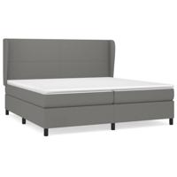 Boxspring met matras stof donkergrijs 200x200 cm - thumbnail