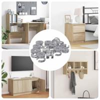 VidaXL Cam lock moeren 12 pcs zilver 15 x 11,5 mm staal - thumbnail