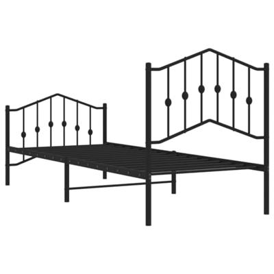 Bedframe met hoofd- en voeteneinde metaal zwart 80x200 cm