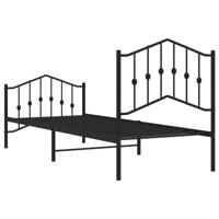Bedframe met hoofd- en voeteneindemetaal zwart 80x200 cm - thumbnail