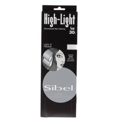 Sibel Hair Hi Lite Foam Silver 9,5x30cm 200Stuks