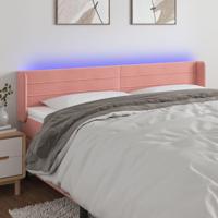 Hoofdbord LED 163x16x78/88 cm fluweel roze - thumbnail